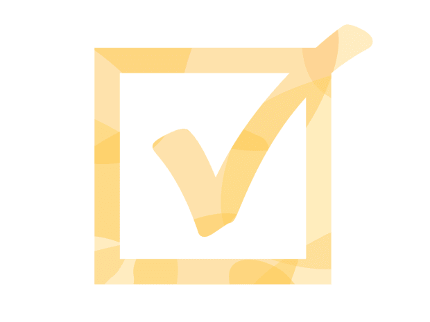 Yellow checkmarked box illustration