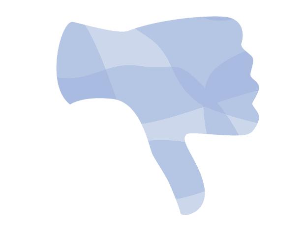 Illustration of blue thumbs down